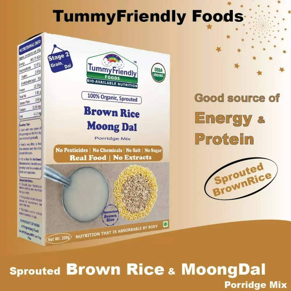 TummyFriendly Foods Certified Stage2 Ragi, Brown Rice Porridge Mixes Combo