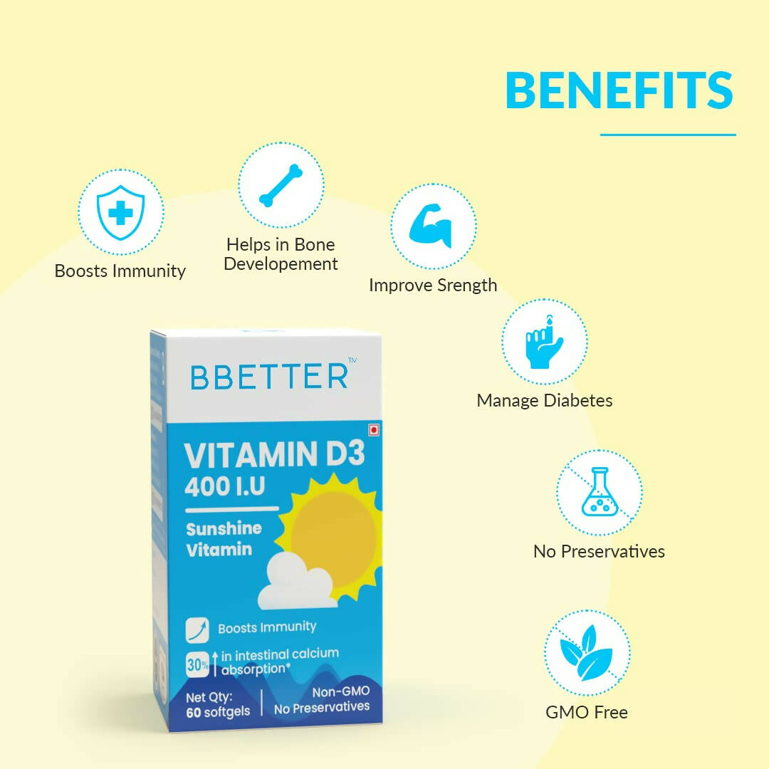 BBETTER Vitamin D3 400 IU Capsules