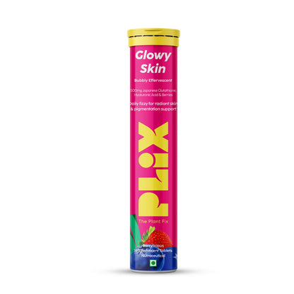 PLIX The Plant Fix Glowy Skin Effervescent Tablets Strawberry   