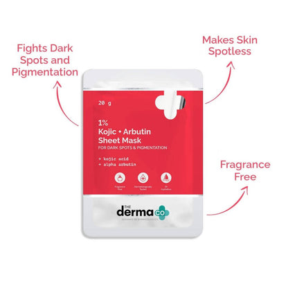 The Derma Co 1% Kojic + Arbutin Sheet Mask