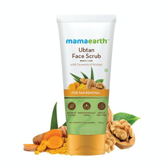 Mamaearth Ubtan Face Scrub with Turmeric & Walnut for Tan Removal