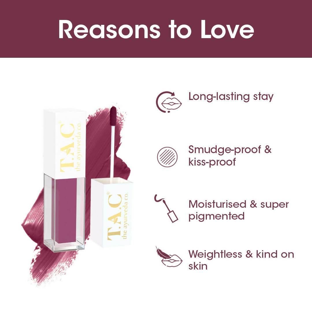 TAC - The Ayurveda Co. Liquid Matte Velvet Mauve Lipstick