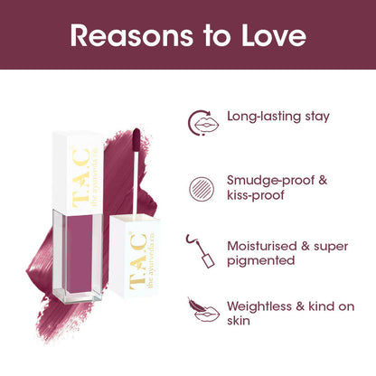 TAC - The Ayurveda Co. Liquid Matte Velvet Mauve Lipstick