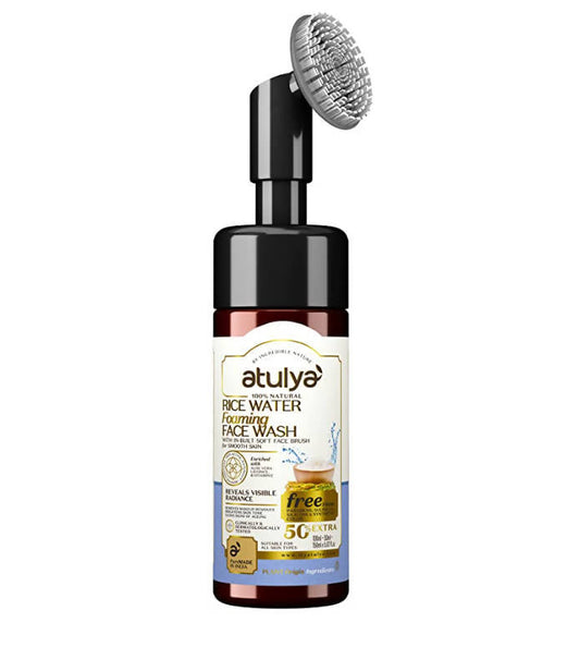 Atulya Rice Water Foaming Face Wash With In-Built Soft Face Brush 