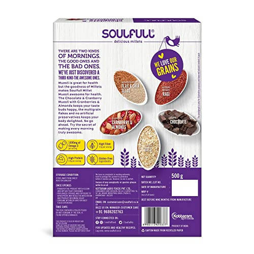 Soulfull Chocolate & Cranberry Millet Muesli