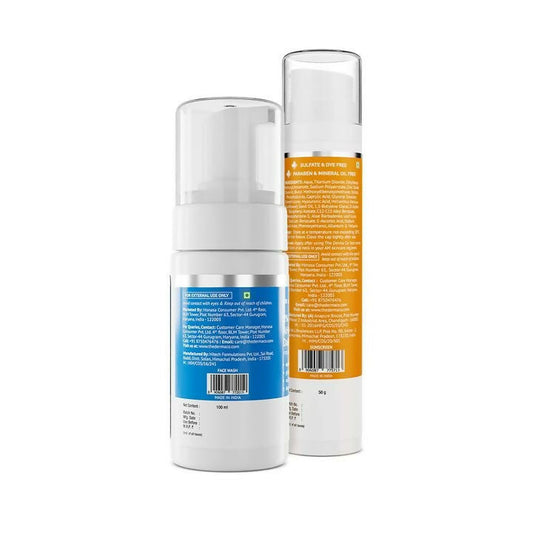 The Derma Co1% Hyaluronic Sunscreen Aqua Gel + 3% AHA+BHA Foaming Daily Face Wash - Drmedicart