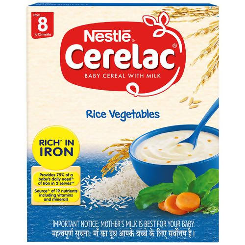 Nestle Cerelac Baby Cereal with Milk Rice Vegetables, From 8 to 12 Months