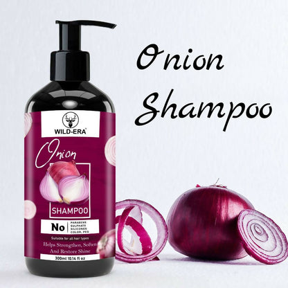 Wildera Onion Oil Shampoo with Red Onion Seed Oil Extract, Black Seed Oil & Pro-Vitamin B5