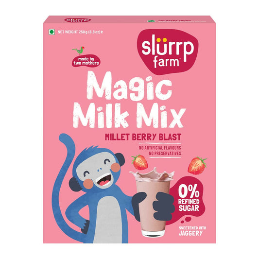 Slurrp Farm Berry Blast Milk Mix Sweetened with Jaggery Powder TrueCure