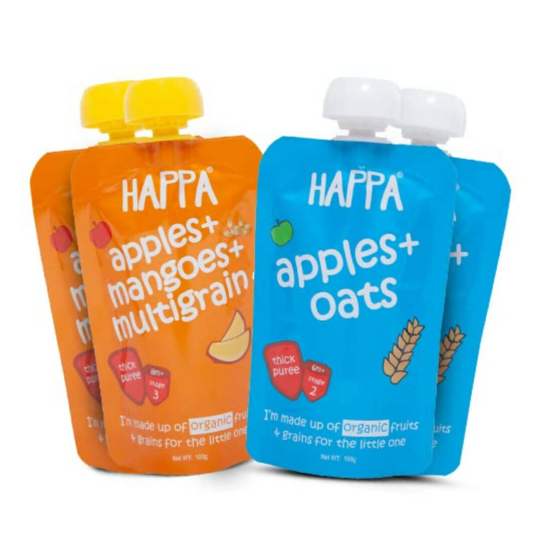 Happa Organic Baby Food Puree Grain and Fruit Blend Combo, Australia, Canada 