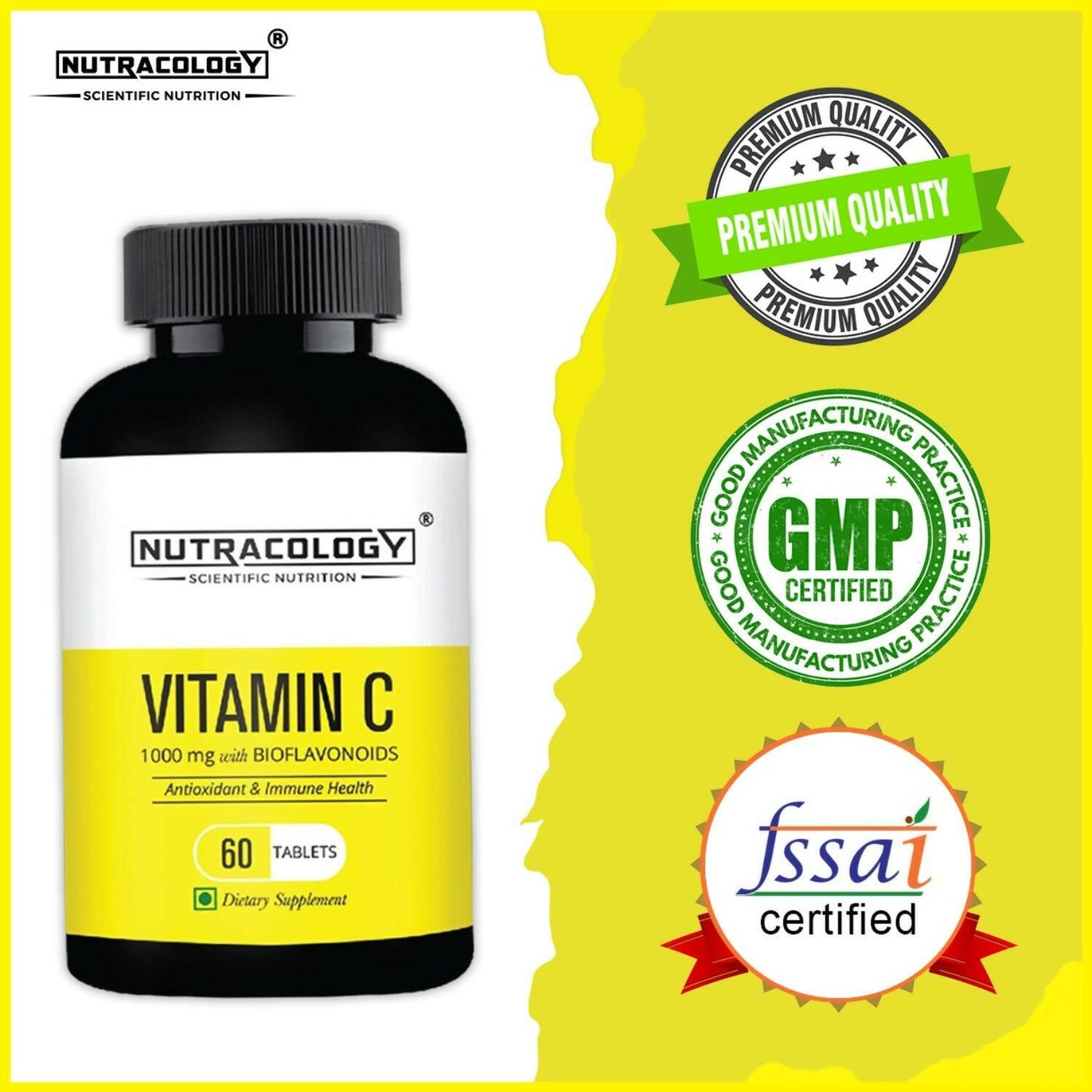 Nutracology Vitamin C 1000mg with Citrus Bioflavonoids for Immunity & Glowing Skin Tablets