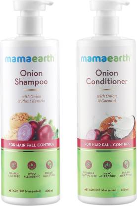 Mamaearth Onion Shampoo & Onion Conditioner For Hair Fall Control 