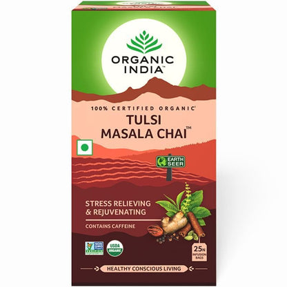 Organic India Tulsi Masala Chai 25 Tea Bags TrueCure