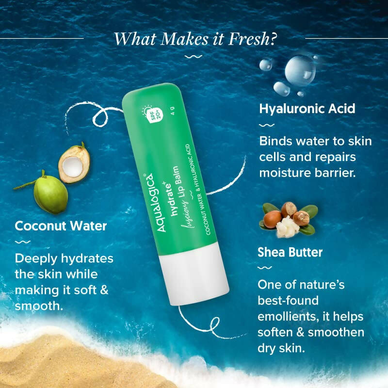 Aqualogica Hydrate+ Luscious Lip Balm With Coconut Water & Hyaluronic Acid