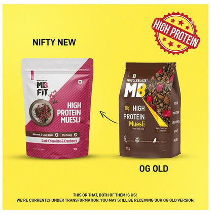 MuscleBlaze Fit High Protein Muesli - Dark Chocolate & Cranberry