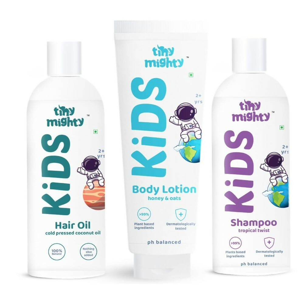 Tiny Mighty Kids Shampoo, Body Lotion And Oil Combo, Australia, Canada 