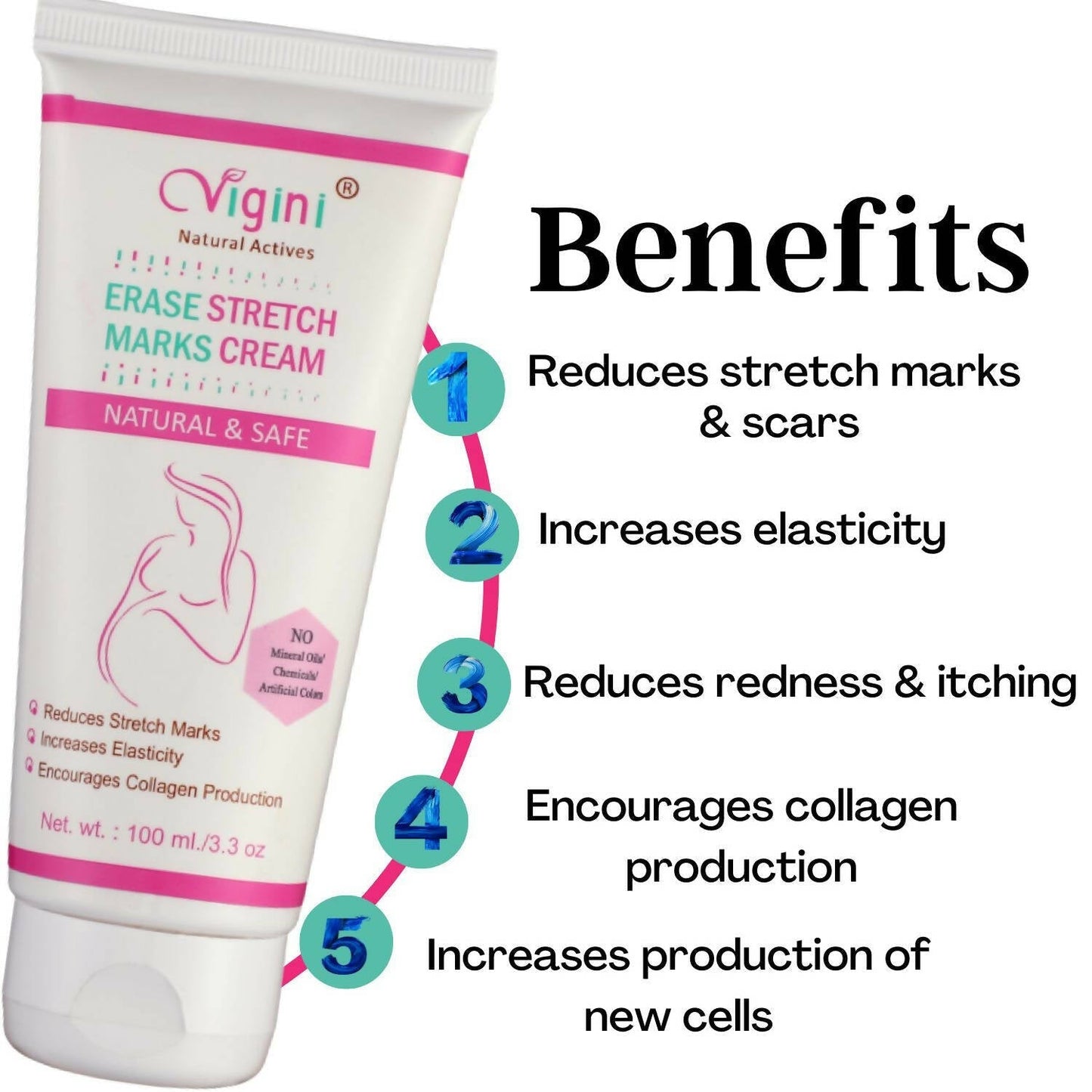 Vigini Natural Actives Stretch Marks Scars Removal Oil Cream