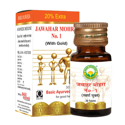 Basic Ayurveda Jawahar Mohra No.1 (With Gold) Tablet