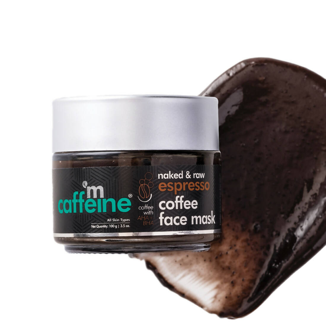 mCaffeine Naked & Raw Espresso Coffee Face Mask with Natural AHA & BHA TrueCure