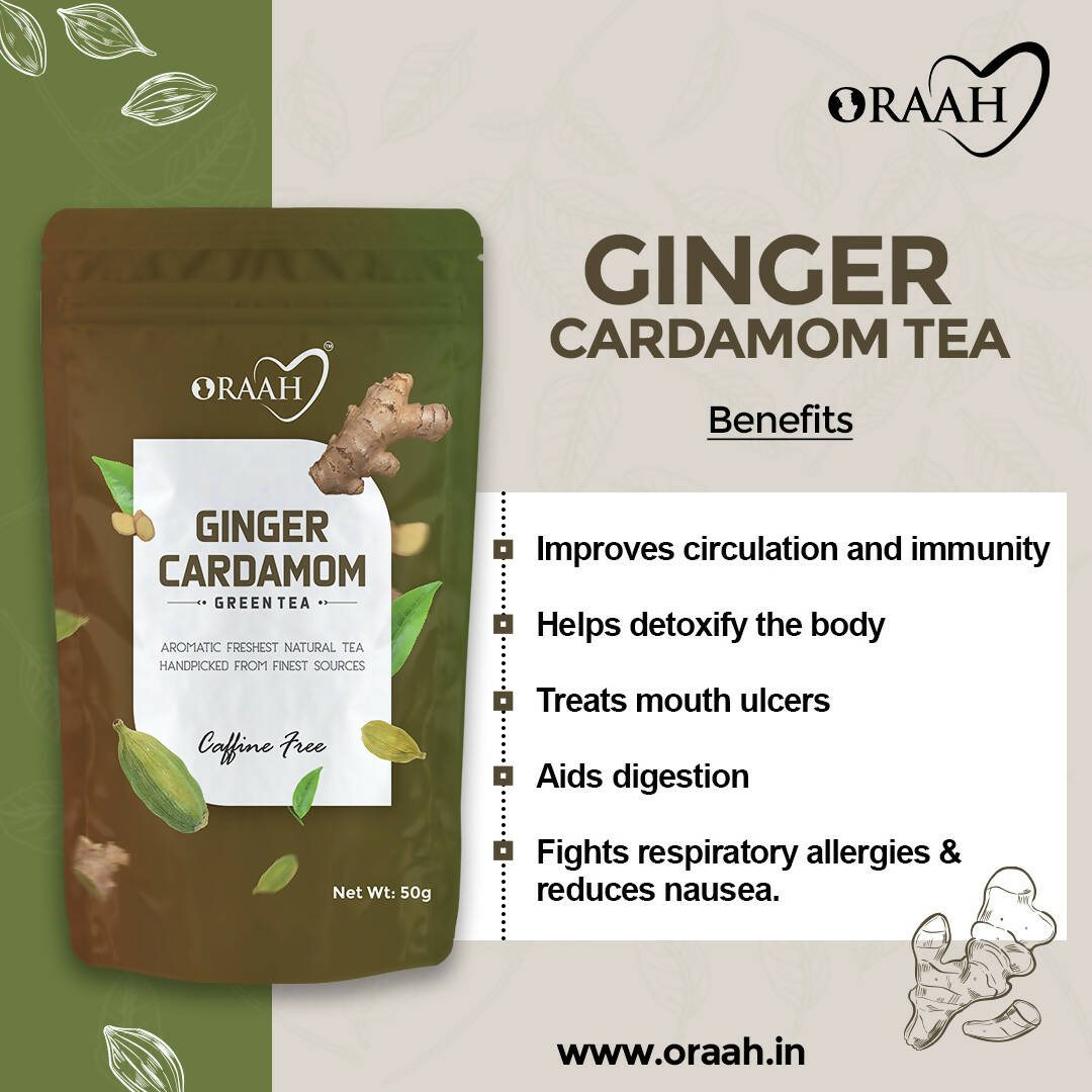 Oraah Ginger Cardamom Green Tea