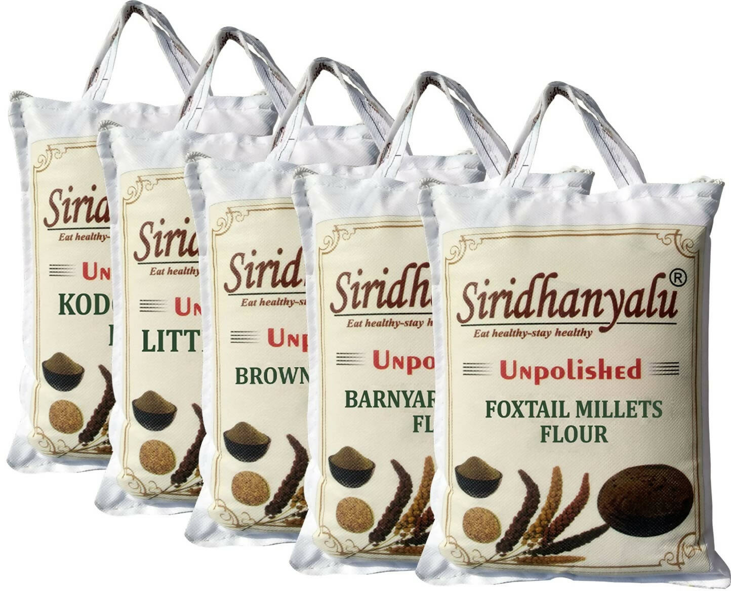 Siridhanyalu Unpolished & Organic Millet Flour Combo, Australia, Canada 