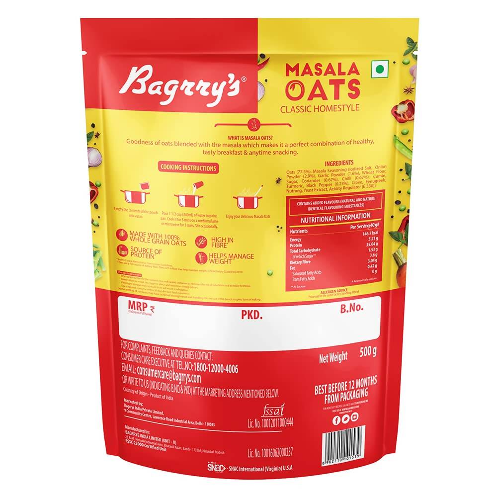 Bagrry's Masala Oats Classic Homestyle