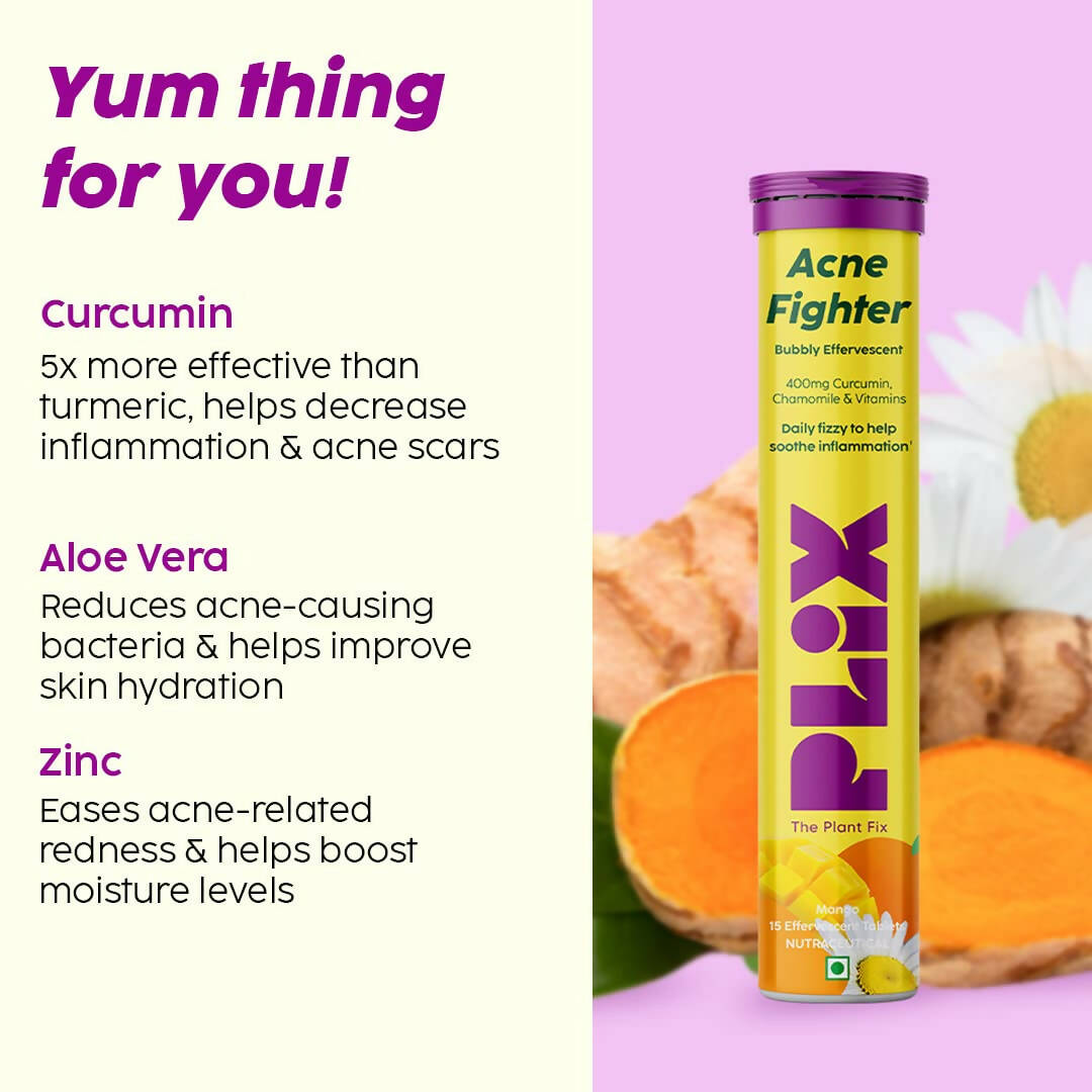 PLIX The Plant Fix Acne Fighter Effervescent Tablets - Mango