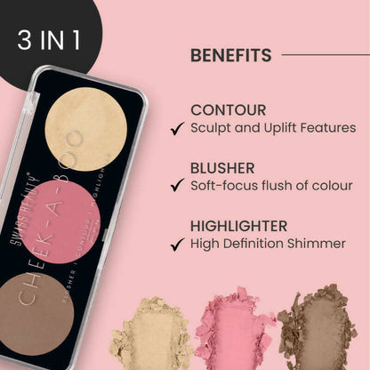 Swiss Beauty Cheek-A-Boo 3 In 1 Blusher Contour & Highlighter - 1