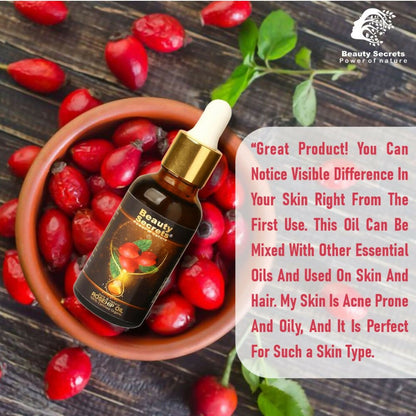 Beauty Secrets Certified Organic Rosehip Oil for Face and Body