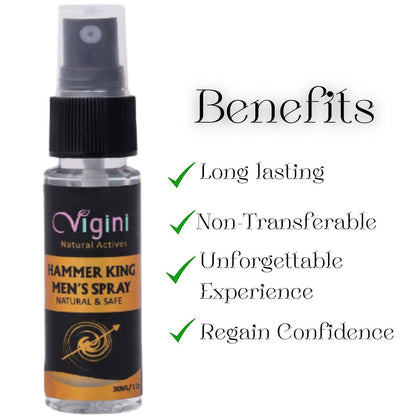 Vigini Natural Hammer King CFC Delay Spray Increase Time for Men