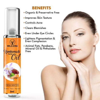 Wildera Kumkumadi Facial Oil For Glowing, Skin Nourishment