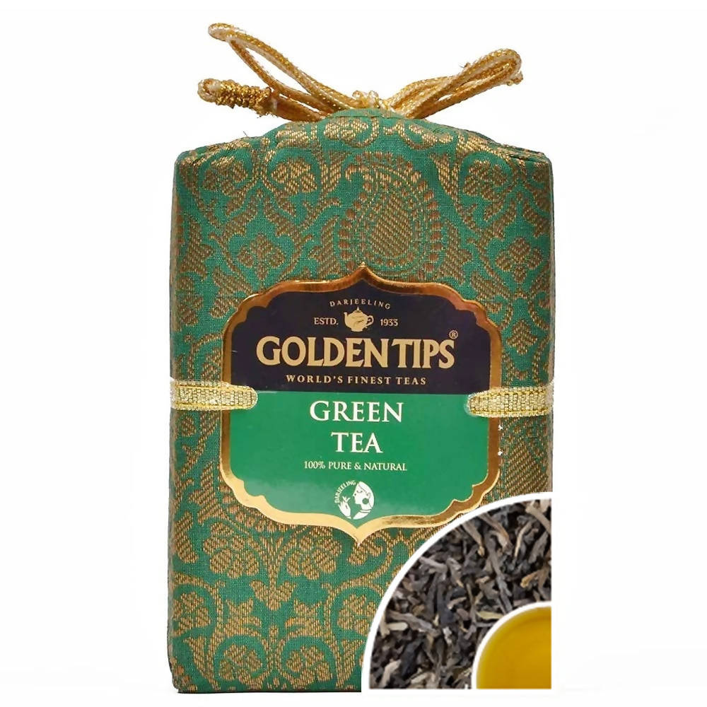 Golden Tips Pure Green Tea Royal Brocade Cloth Bag TrueCure