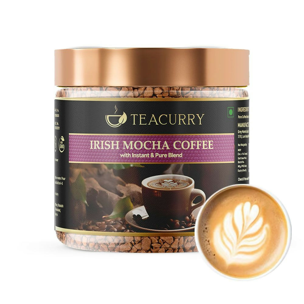 Teacurry Irish Mocha Instant Coffee - Arabica Freeze Dried Coffee for Instant Hot & Cold Coffee