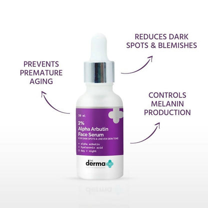 The Derma Co 2% Alpha Arbutin Face Serum For Dark Spots & Uneven Skin Tone