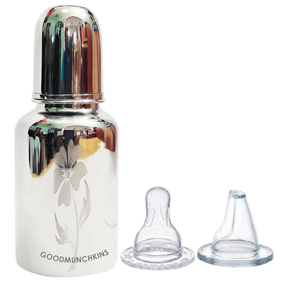 Goodmunchkins Stainless Steel Feeding Bottle Joint Less 304 Grade No Joints BPA Free for New Born Baby/Toddlers/Infants-280ml, Australia, Canada 