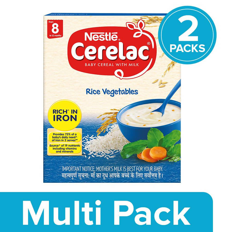 Nestle Cerelac Baby Cereal with Milk Rice Vegetables, From 8 to 12 Months