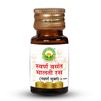 Basic Ayurveda Swarn Vasant Malti Ras (With Gold) Tablets