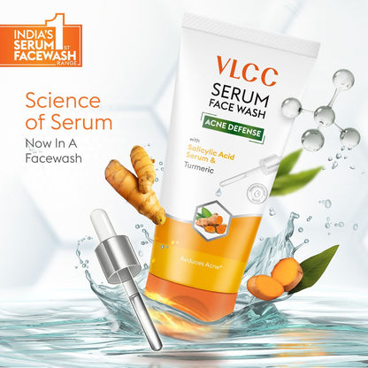 VLCC Acne Defense Serum Face Wash with Salicylic Acid Serum & Turmeric