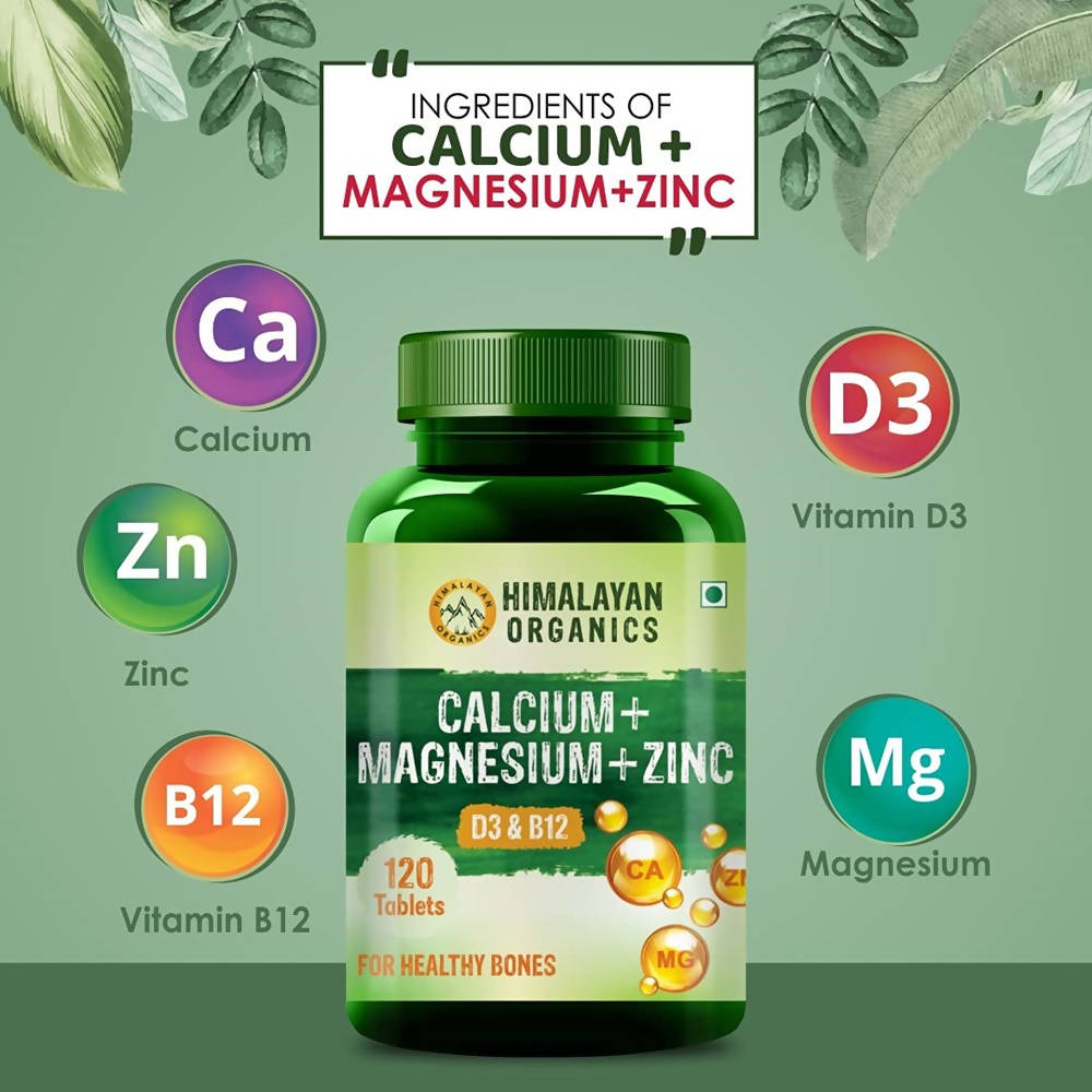 Himalayan Organics Calcium+Magnesium+Zinc D3 & B12 Tablets