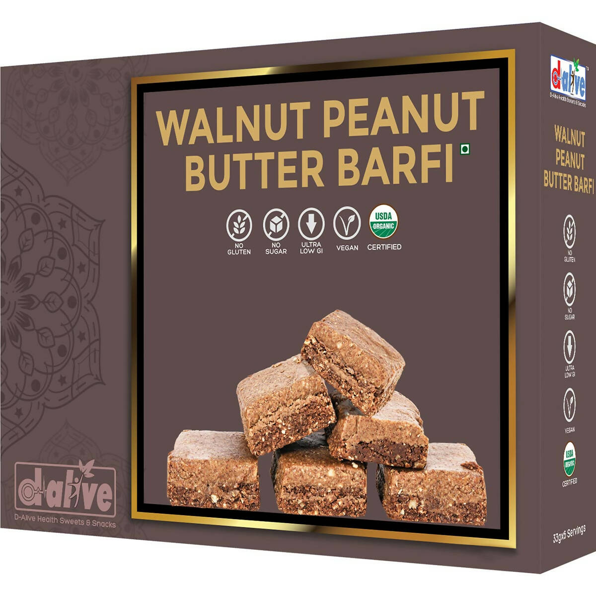 D-Alive Walnut Peanut Butter Barfi 