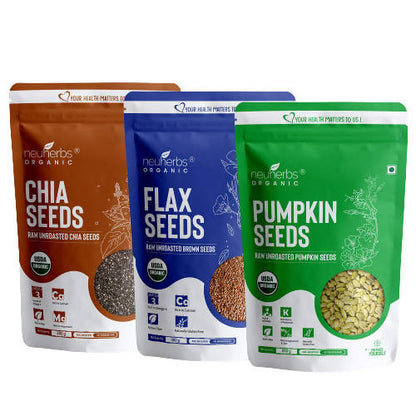 Neuherbs Organic Flax, Chia, and Pumpkin Seeds Combo