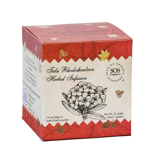 Buy SOS Organics Tulsi Rhododendron Herbal Infusion Online in USA from Chaijava. Fast shipping available.