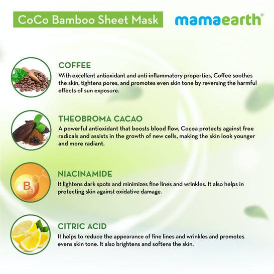 Mamaearth CoCo Bamboo Sheet Mask with Coffee & Cocoa for Skin Awakening