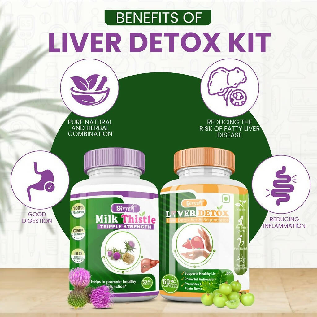 Divya Shree Liver Detox & Milk Thistle Capsule Combo