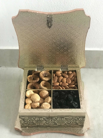 SK Mithaii | Assorted Meenakari Design Dry Fruit Box | Almonds | Apricots | Figs | Black Resins TrueCure