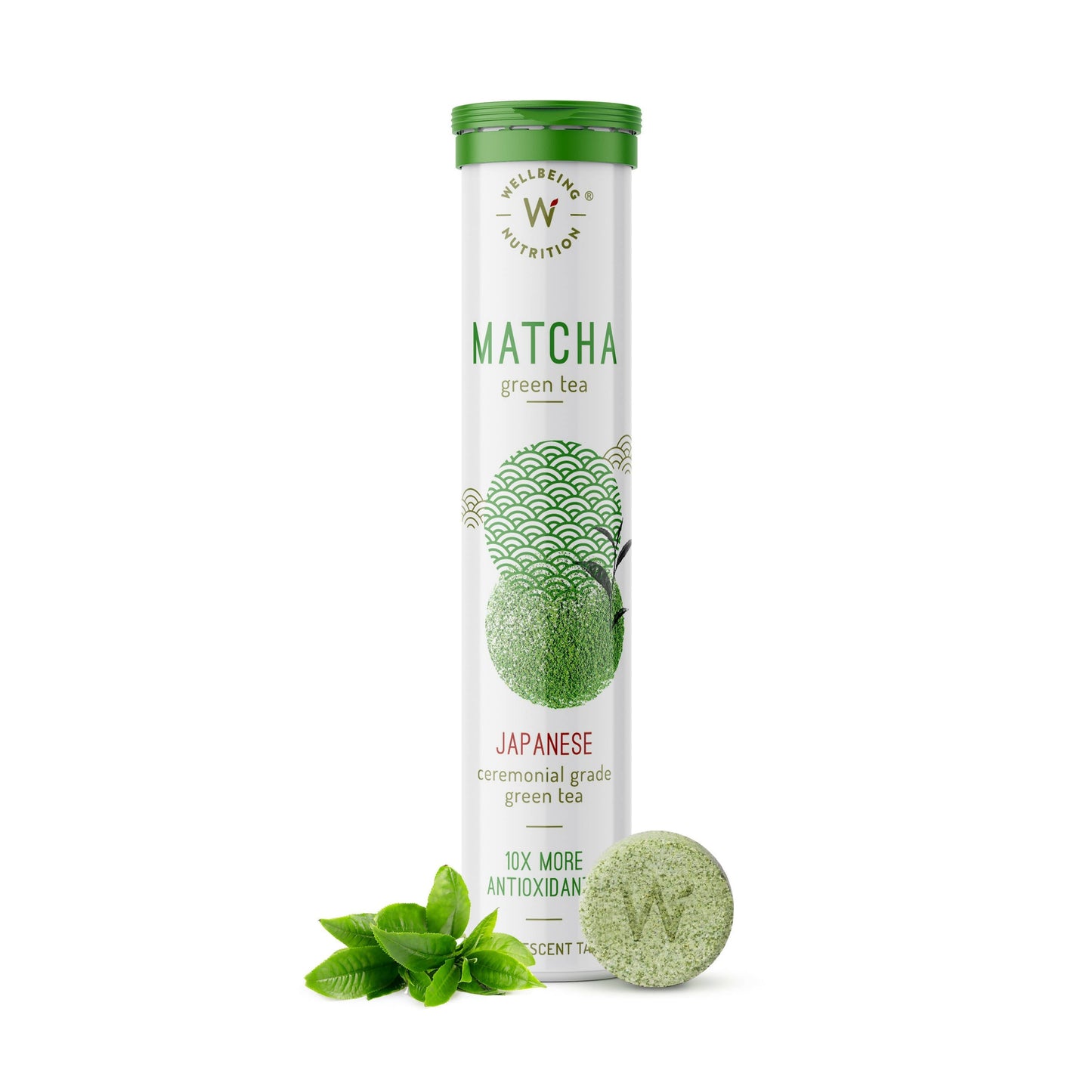 Wellbeing Nutrition Japanese Ceremonial Matcha Green Tea Effervescent Tablets   