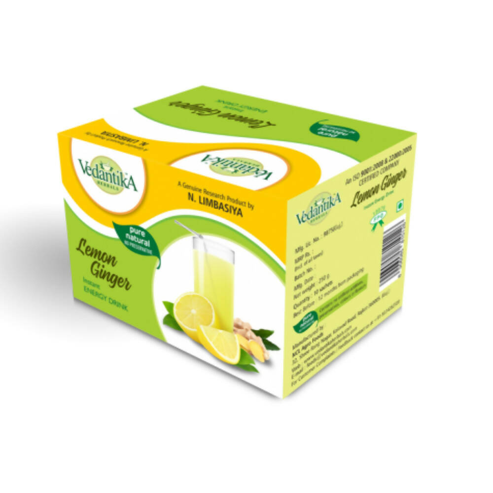 Vedantika Herbals Instant Lemon Ginger Energy Drink TrueCure