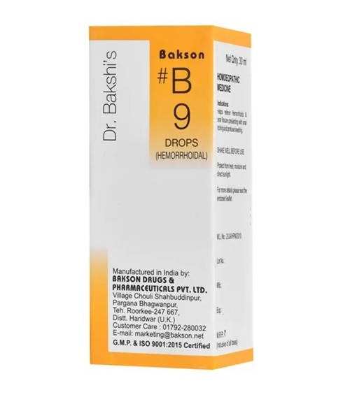 Buy Bakson's natural remedy  B9 Hemorrhoidal Drops Online in USA from Chaijava. Fast shipping available.