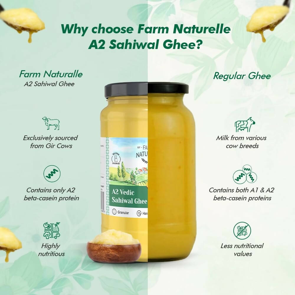 Farm Naturelle A2 Vedic Sahiwal Ghee - Desi Cow Ghee