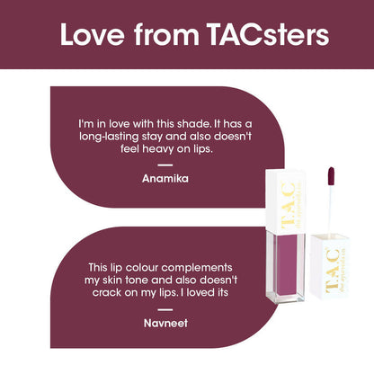 TAC - The Ayurveda Co. Liquid Matte Velvet Mauve Lipstick